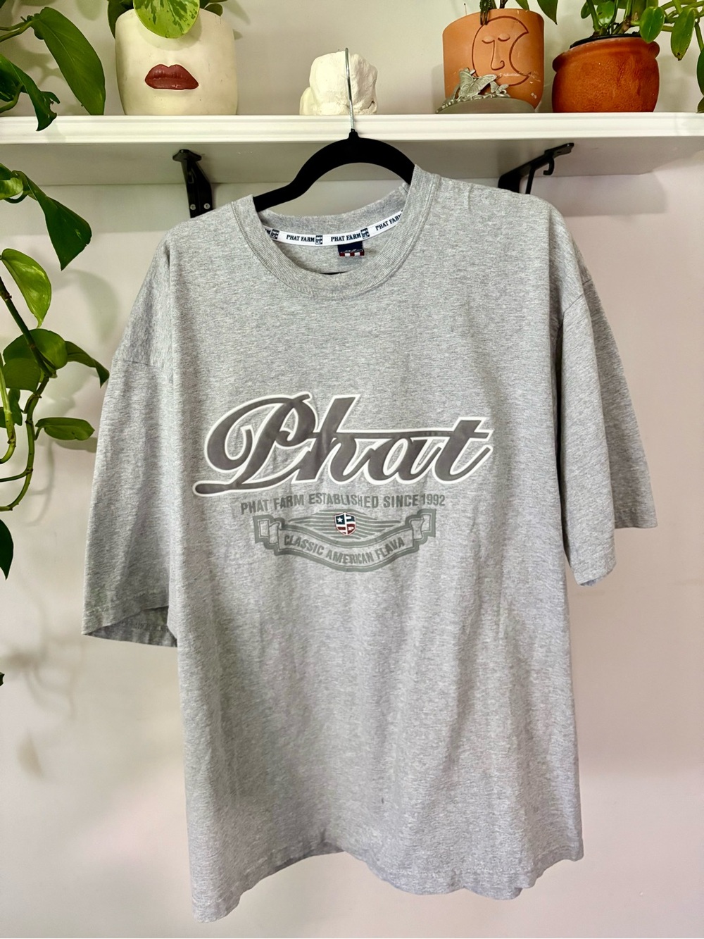Phat Farm Gray Graphic Logo Short Sleeve Tee